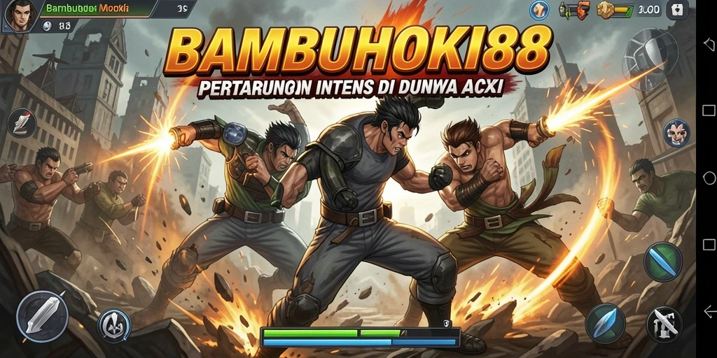 Tangkapan layar menampilkan aksi mendebarkan di dalam game BAMBUHOKI88.
