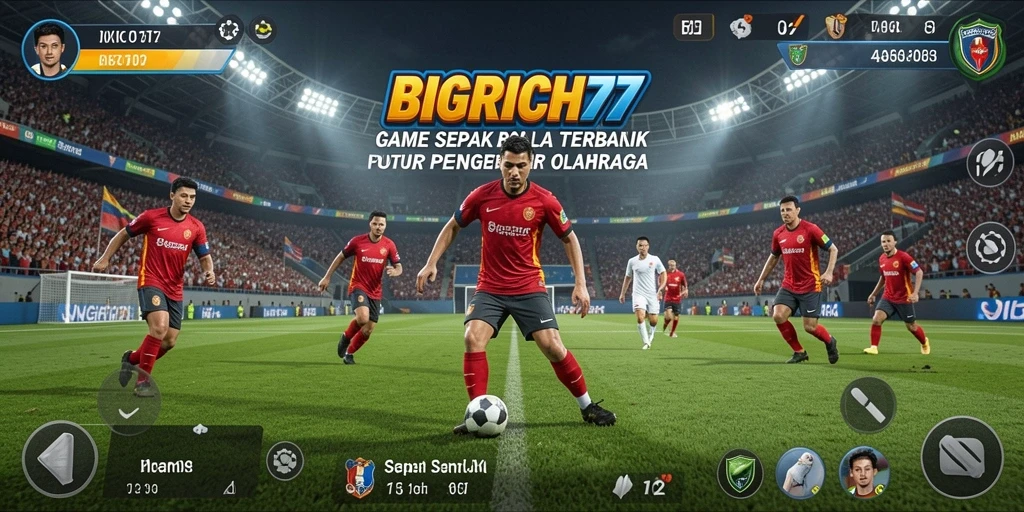 Tampilan seru gameplay <strong>BIGRICH77</strong> dalam aksi sepak bola yang mendebarkan.