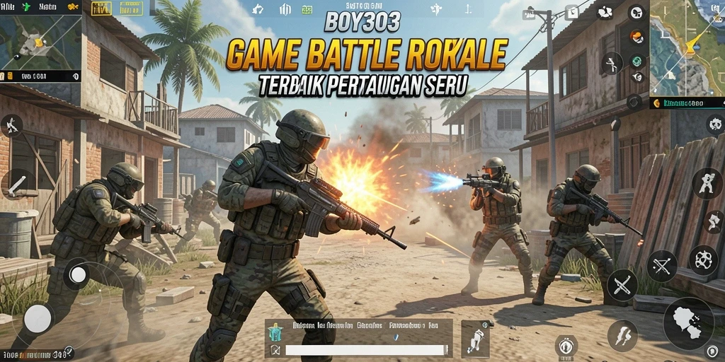 Tampilan gameplay epik dari BOY303 dengan aksi Battle Royale penuh ketegangan.