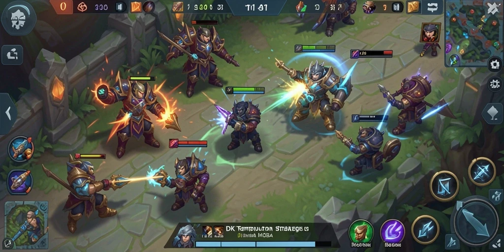 Screenshot gameplay DKK menampilkan aksi menarik di arena pertempuran MOBA.