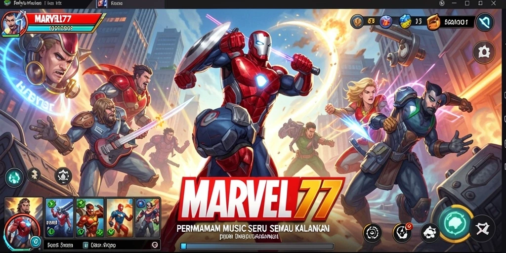 Tampilan seru gameplay dari <strong>MARVEL77</strong> saat bermain musik.